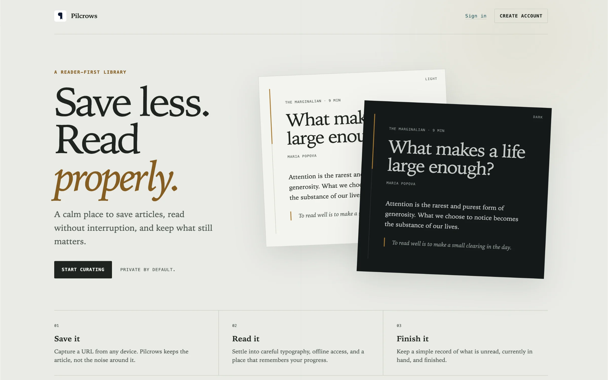 Pilcrows.net screenshot